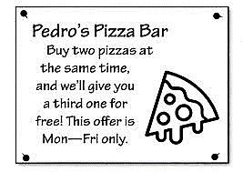 A sign with a pizza and text  AI-generated content may be incorrect.
