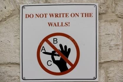Do not write on the walls stock photo. Image of white - 173400154