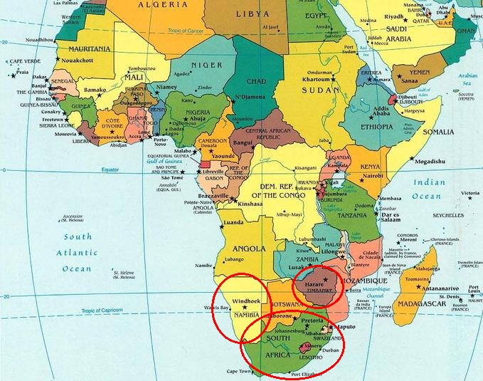 Hãy Xác Định Trên Bản Đồ Châu Phi Vị Trí 3 Nước Dim-Ba-Bu-Ê, Na-Mi-Bi-A Và  Cộng Hòa Nam Phi. | Sgk Lịch Sử Lớp 9