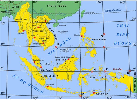 Bản đồ Thủ Đô các nước Đông Nam Á