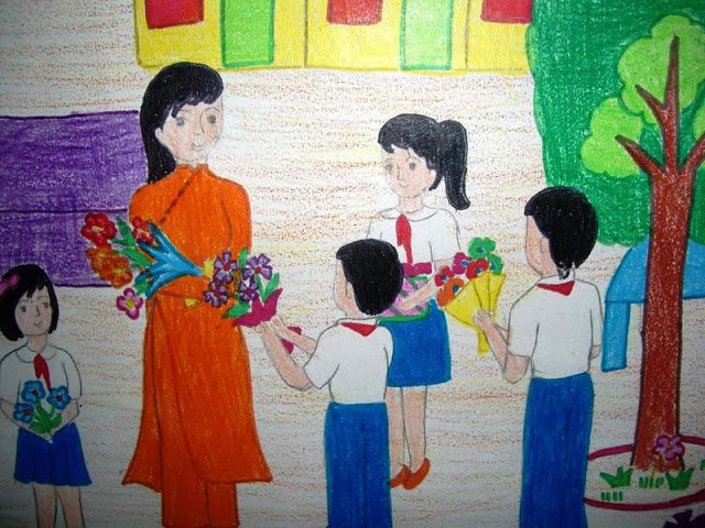 Soạn mĩ thuật lớp 8 Bài 9: Vẽ tranh – Đề tài nhà giáo Việt Nam 20 ...