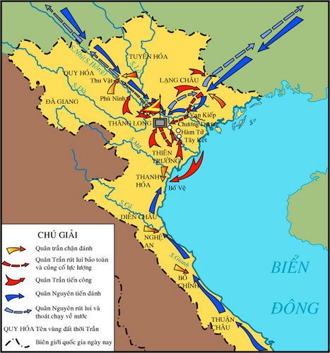 Dựa vào lược đồ, em hãy trình bày tóm tắt diễn biến cuộc kháng chiến lần  thứ hai chống quân Nguyên. | SGK Lịch sử lớp 7