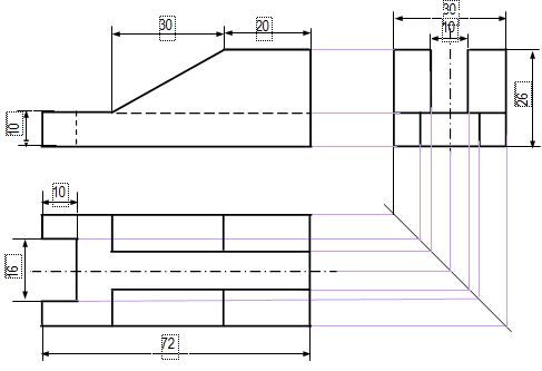 Cách vẽ hình chiếu cạnh của hình chiếu đứng và hình chiếu bằng