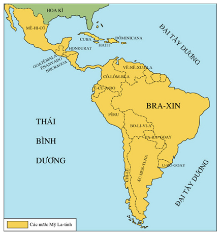 bản đồ các nước Mĩ La Tinh