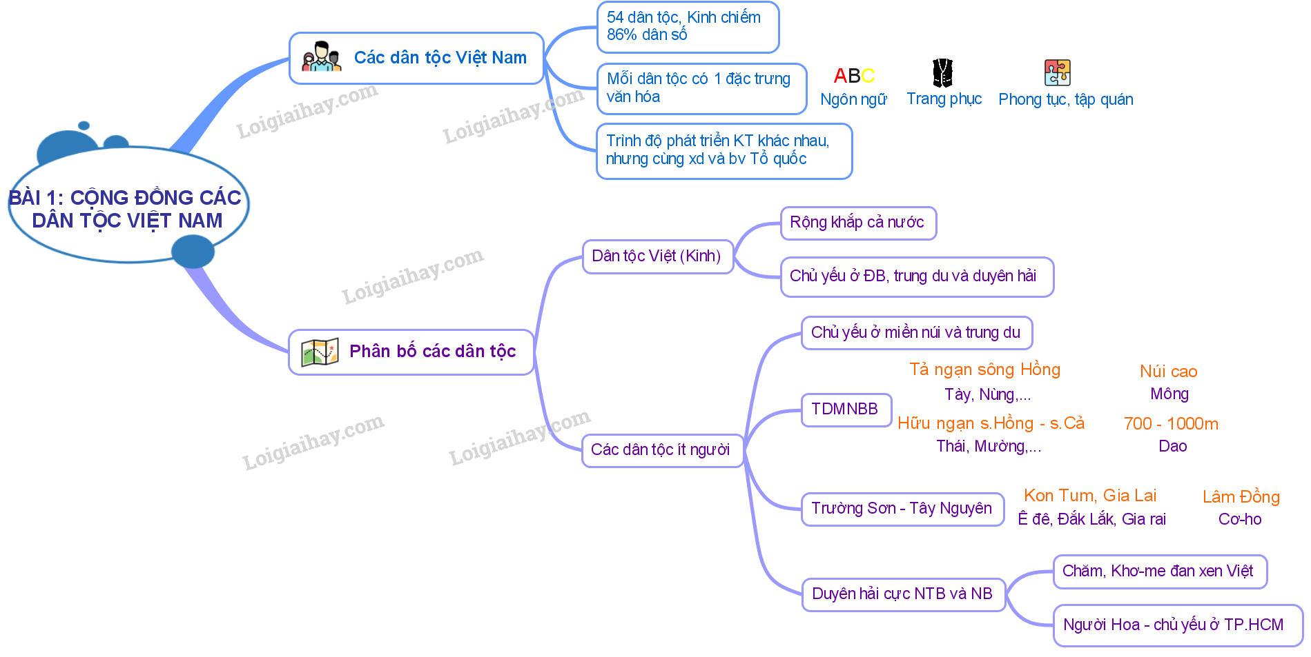 Lý thuyết cộng đồng các dân tộc Việt Nam Địa lí 9