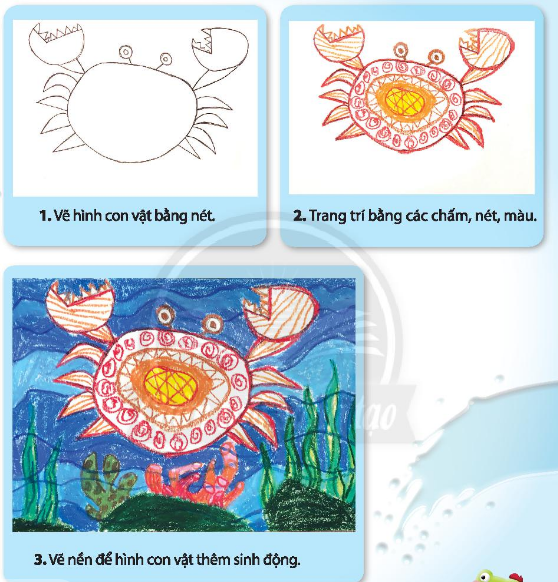 Cách vẽ con vật dưới đại dương- trang 11- SGK Mĩ thuật 2- Chân trời sáng  tạo | Mĩ thuật 2- Chân trời sáng tạo