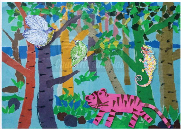 Khu rừng: Khám phá một thế giới thần tiên và đầy sắc màu của rừng xanh rậm rạp này. Bức tranh này cho ta cái nhìn diễm lệ về môi trường và sự đa dạng của loài vật trong khu rừng. Hãy thẩm thức và cảm nhận tất cả các chi tiết tuyệt vời trong bức tranh.