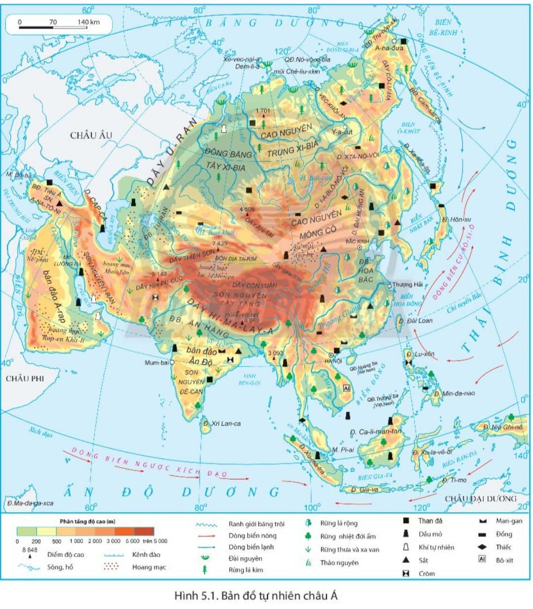 Sự đa dạng bản đồ tự nhiên châu Á về thiên nhiên và con người