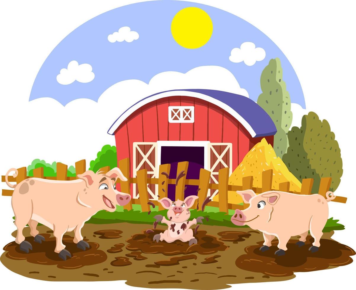 Pig Farming Vector Art, Icons, and Graphics for Free Download