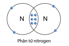 Cho mô hình phân tử N2 như sau Số cặp electron dùng chung giữa hai (ảnh 1)