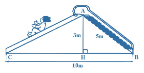 Tính chiều dài đường trượt AC trong hình vẽ bên (kết quả làm tròn hàng phần mười). (ảnh 1)