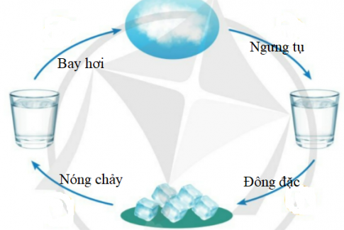 Vẽ sơ đồ sự chuyển thể của nước theo gợi ý sau. 