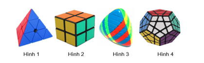 Khối rubik ở hình nào có dạng hình chóp tam giác đều? (ảnh 1)