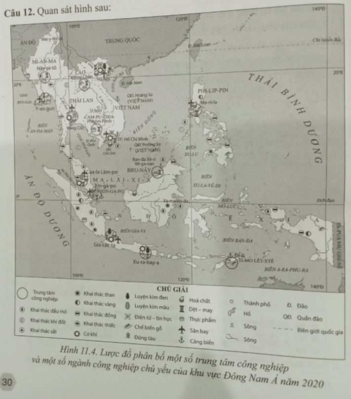 Quan sát hình sau trang 30 SBT Địa Lí 11