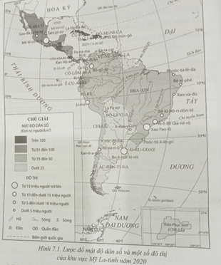 Quan sát hình sau Dân cư khu vực Mỹ La-tinh tập trung chủ yếu