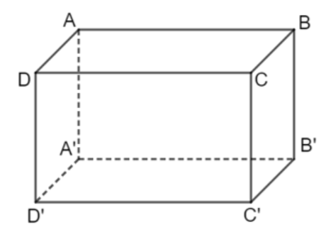 Chọn đáp án sai. Cho hình hộp chữ nhật ABCD. A’B’C’D’ có ba kích thước đôi một khác nhau. Cạnh có độ dài bằng cạnh A’B’ là: (ảnh 1)