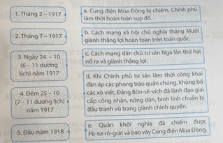 Hãy ghép mốc thời gian ở bên trái với ô thông tin ở bên phải