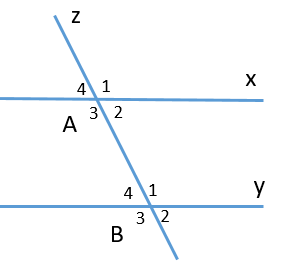  Cho hình vẽ Biết một cặp góc đồng vị góc A4 = góc B4 = 30 độ. Tính số đo của cặp  (ảnh 2)