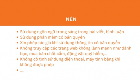 Em hãy tạo bài trình chiếu để hướng dẫn các bạn không vi phạm đạo đức, pháp luật