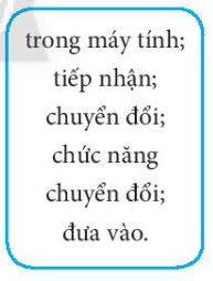 Lựa chọn những cụm từ trong khung để điền vào chỗ chấm cho phù hợp