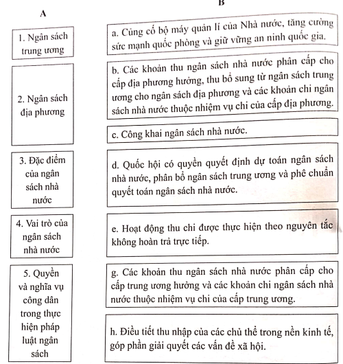 SBT Kinh tế Pháp luật 10 Bài 5 (Cánh diều): Ngân sách nhà nước  (ảnh 1)