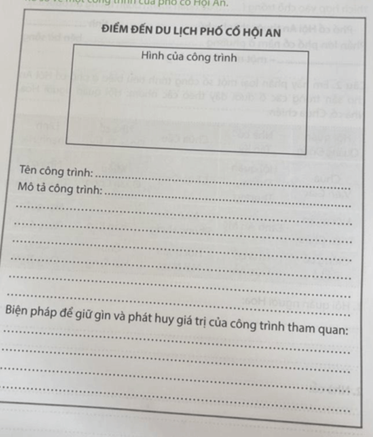 Vở bài tập Lịch Sử và Địa Lí lớp 4 Chân trời sáng tạo Bài 18: Phố cổ Hội An