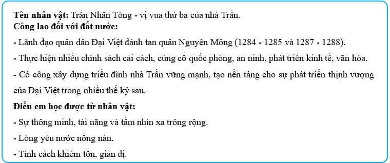 Vở bài tập Lịch Sử và Địa Lí lớp 5 Kết nối tri thức Bài 10: Triều Trần xây dựng đất nước và kháng chiến chống quân Mông - Nguyên xâm lược