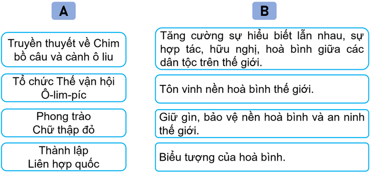 Vở bài tập Lịch Sử và Địa Lí lớp 5 Kết nối tri thức Bài 27: Xây dựng thế giới hoà bình