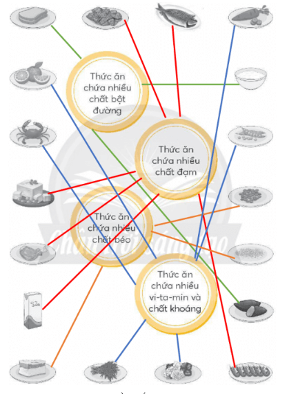 Vở bài tập Khoa học lớp 4 Chân trời sáng tạo Bài 23: Các nhóm chất dinh dưỡng có trong thức ăn 