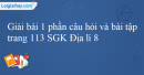 Giải bài 1 phần câu hỏi và bài tập trang 113 SGK Địa lí 8