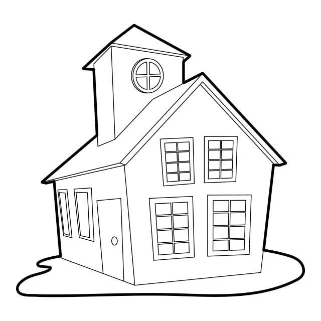 Colored House Icon Outline Style, House Icons, Style Icons, Outline Icons  PNG and Vector with Transparent Background for Free Download