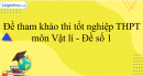 Đề tham khảo thi THPT môn Vật lí - Đề số 1 (hay, chi tiết)