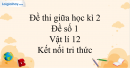 Đề thi giữa học kì 2 Vật lí 12 Kết nối tri thức - Đề số 1