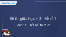 Đề thi giữa kì 2 Toán 11 Kết nối tri thức - Đề số 7