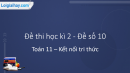 Đề thi học kì 2 Toán 11 Kết nối tri thức - Đề số 10